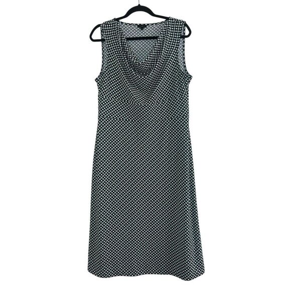 ✨Talbots Drape Neck A Line Luxe Stretch Jersey Midi Sz Large Dress✨ - Picture 3 of 7